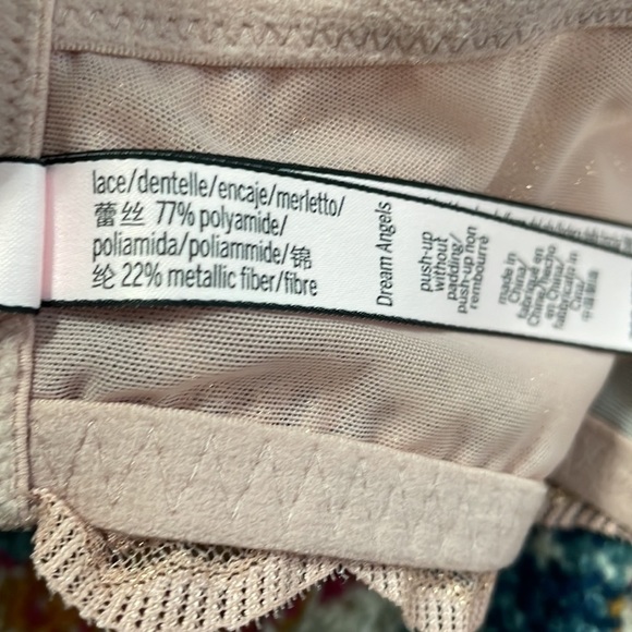 Victoria’s Secret Elegant Sparkly Pink Metallic Floral Sequins Dream Angels Bra - Picture 10 of 11